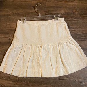 J. Crew Cream/Ivory Flare Mini Skirt
